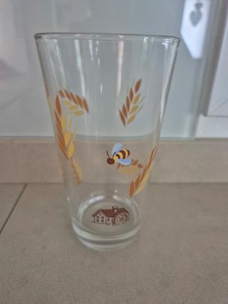 Bicchiere Mulino Bianco con ape e spighe mulino