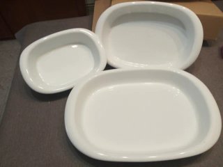 3 Bandejas Horno Cerámica LifeDesing Blancas