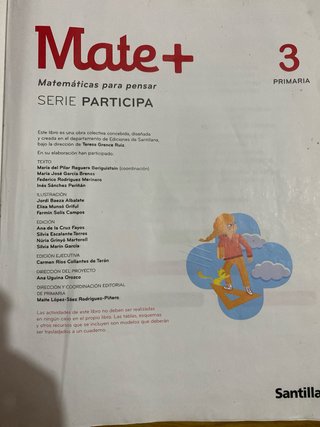 Mates + 3 Primaria Matemáticas para pensar