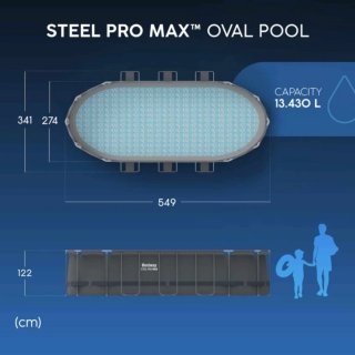Piscina Desmontable tubular Oval 549 x274x122
