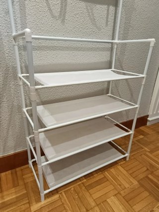Mueble perchero zapatero blanco