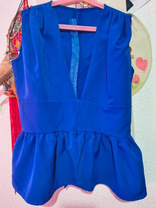 Blusa sin mangas azul Talla S