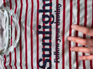 Camiseta rayas roja y blanca Stradivarius Talla M