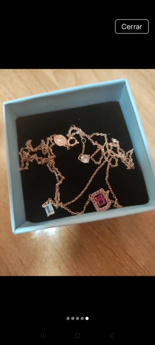 Doble Collar Swarovski Oro Rosa y Rosa