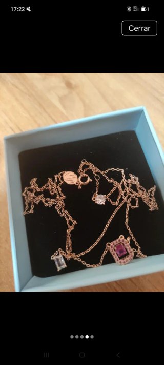 Doble Collar Swarovski Oro Rosa y Rosa