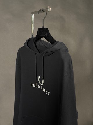 Fred Perry Hoodie Azul Escuro Original | Tamanho L