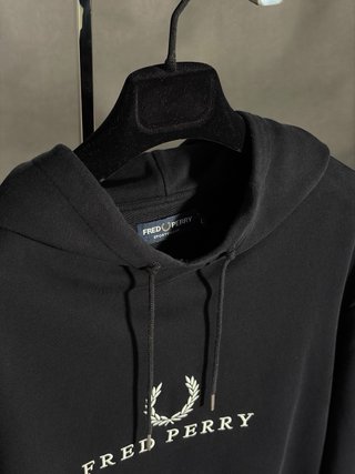 Fred Perry Hoodie Azul Escuro Original | Tamanho L