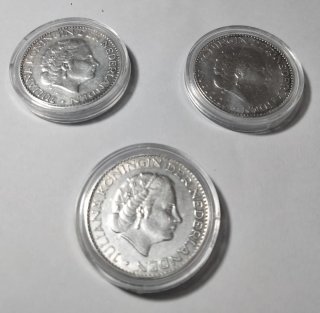 LOTE DE 3 GULDEN DE LOS PAISES BAJOS PLATA