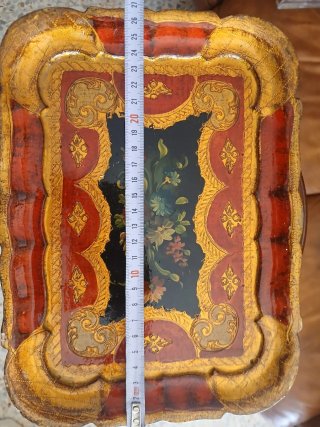 Bandeja Florentina Vintage – Madera y Pan de Oro