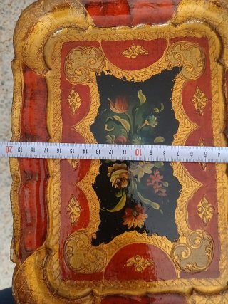 Bandeja Florentina Vintage – Madera y Pan de Oro
