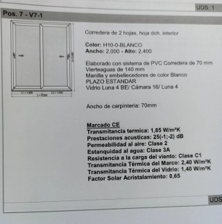 Puerta Corredera PVC Veka Blanca Nueva