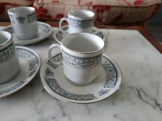 Juego 6 tazas café porcelana