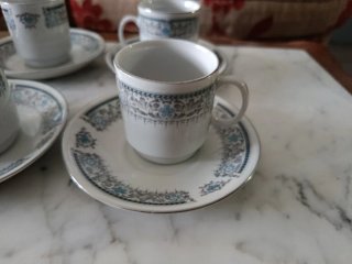 Juego 6 tazas café porcelana