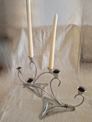 Candelabros Midcentury de acero inoxidable