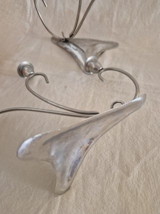 Candelabros Midcentury de acero inoxidable