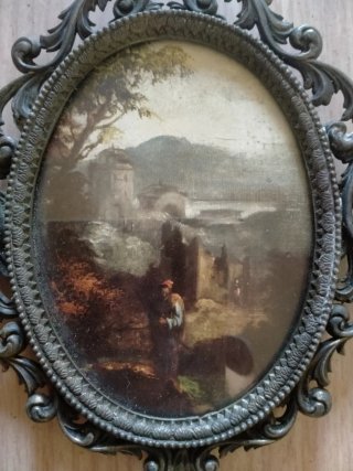 Coppia Quadretti Ovali Anni '50
