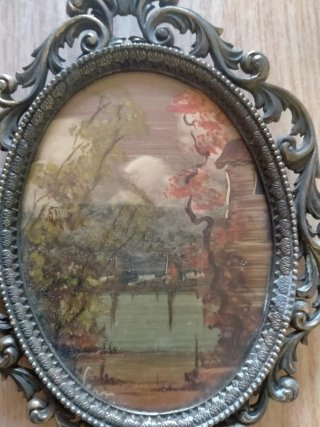 Coppia Quadretti Ovali Anni '50