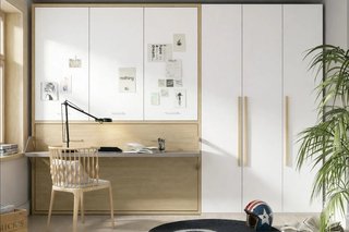 Cama abatible con escritorio y armario 90×190