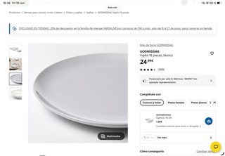 Vajilla IKEA GODMIDDAG 18 piezas