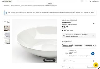 Vajilla IKEA GODMIDDAG 18 piezas