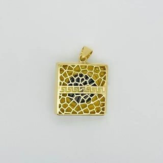 Colgante Medusa Onix y Circonita 18K
