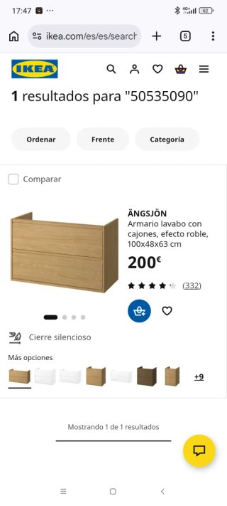 Mueble de baño IKEA ÄNGSJÖN roble