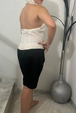 Vestido blanco y negro Talla 40-42