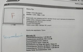 Ventana PVC Veka Marco Fijo 1.530x1.330 nueva