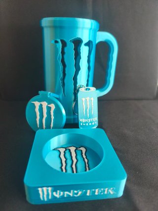 Copo Monster Premium Azul Dourado
