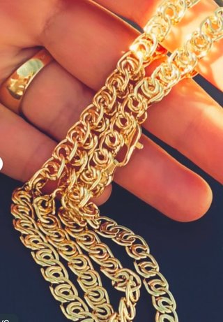 Cadena laminada en oro de 18k