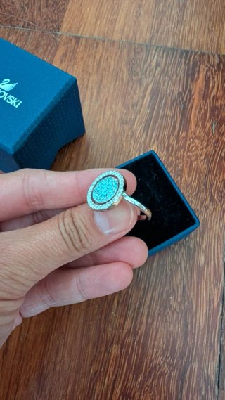 Anillo Swarovski Rosa y Plateado