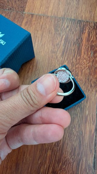 Anillo Swarovski Rosa y Plateado