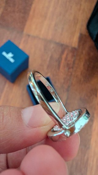 Anillo Swarovski Rosa y Plateado