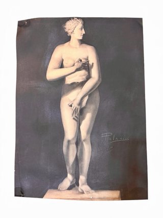 Dibujo a carboncillo de la Venus de Medici