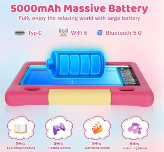 Tablet per Bambini 7 Android Rosa/Gialla