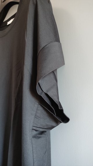 Camiseta negra oversize viscosa italiana