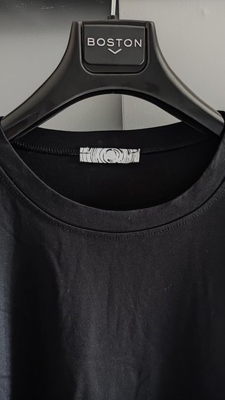 Camiseta negra oversize viscosa italiana