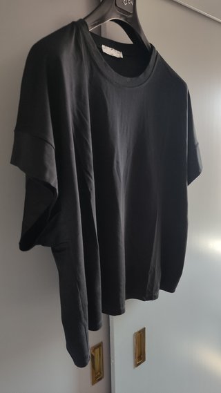 Camiseta negra oversize viscosa italiana