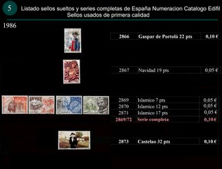 Sellos Año 1986 completo y sueltos Usados España