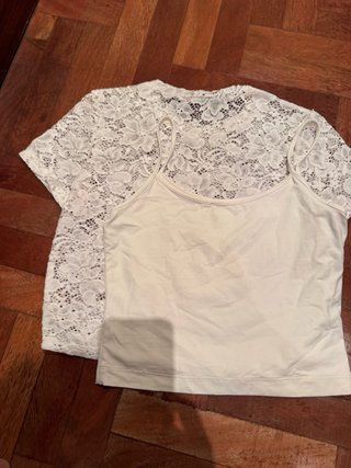 Conjunto Zara: Camiseta encaje y top