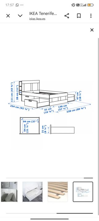 Cama Brimnes Ikea con almacenaje