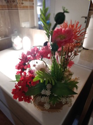 Centro de mesa flores artificiales