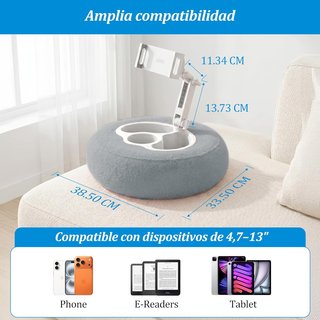 Cuscino per Kindle con 3 ciotole per snack