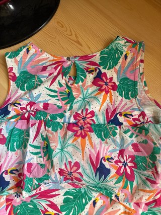 Blusa niña volantes flores loros