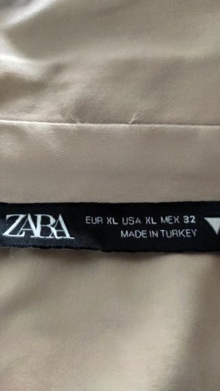 Sobrecamisa Zara Beige Cremallera Bolsillos