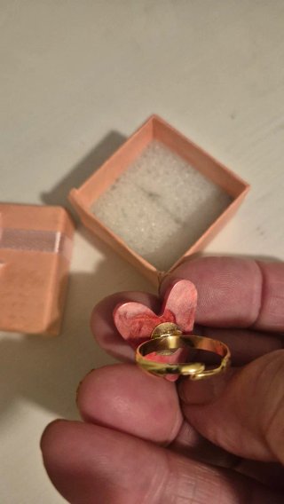 Anillo Corazón Rojo Ajustable