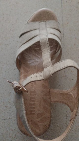 Sandalias Mustang Beige Cuña Esparto