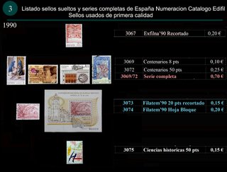 Sellos Año 1990 completo y sueltos Usados España