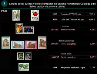 Sellos Año 1990 completo y sueltos Usados España
