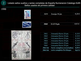 Sellos Año 1990 completo y sueltos Usados España